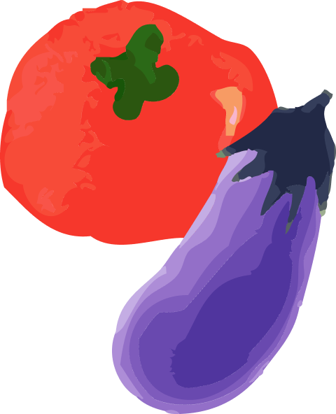 トマトとナスのイラスト